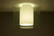  1KM-L00707-LED-SN - Besa Ceiling Pahu 16 Satin Nickel Transparent Olive/Opal 1x11W LED