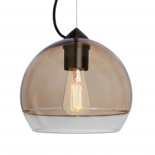  1KX-ALLY8SM-EDIL-BK - Besa, Ally 8 Cable Pendant, Smoke/Clear, Black Finish, 1x8W LED Filament