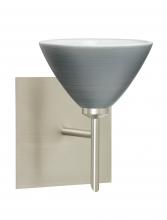  1SW-1743TN-LED-SN-SQ - Besa Wall With SQ Canopy Domi Satin Nickel Titan 1x5W LED