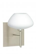  1SW-541007-LED-SN-SQ - Besa Wall With SQ Canopy Peri Satin Nickel Opal Matte 1x5W LED