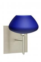  1SW-541087-LED-SN-SQ - Besa Wall With SQ Canopy Peri Satin Nickel Blue Matte 1x5W LED