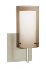  1SW-S44007-SN-SQ - Besa Pahu 4 Wall With SQ Canopy 1SW Transparent Smoke/Opal Satin Nickel 1x40W G9