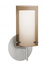  1SW-S44007-SN - Besa Pahu 4 Wall 1SW Transparent Smoke/Opal Satin Nickel 1x40W G9