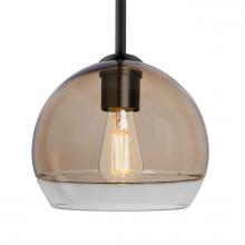  1TT-ALLY8SM-EDIL-BK - Besa, Ally 8 Stem Pendant, Smoke/Clear, Black Finish, 1x8W LED Filament