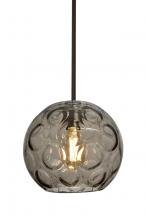  1TT-BOMYSM-EDIL-BR - Besa Bombay Cord Pendant, Smoke, Bronze Finish, 1x8W LED Filament