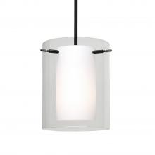  1TT-C00607-LED-BK - Besa Pahu 8 LED Pendant 1Tt Clear/Opal Black 1x11W LED