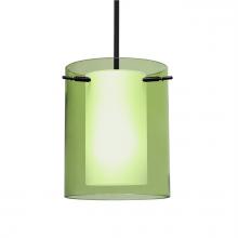  1TT-L00607-LED-BK - Besa Pahu 8 LED Pendant 1Tt Transparent Olive/Opal Black 1x11W LED