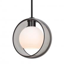  1TT-MANASM-LED-BK - Besa Mana Pendant, Smoke/Opal, Black Finish, 1x9W LED