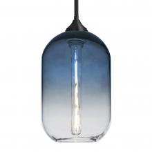  1TT-OMEGA12ST-EDIL-BK - Besa, Omega 12 Stem Pendant, Steel/Clear, Black Finish, 1x4W LED Filament