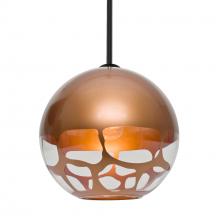  1TT-ROCKYCP-LED-BK - Besa, Rocky Stem Pendant, Copper, Black Finish, 1x9W LED