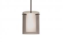 Besa Lighting 1TT-S00607-BR - Besa Stem Pendant Pahu 8 Bronze Transparent Smoke/Opal 1x100W Medium Base
