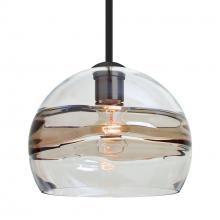  1TT-SPIR10SC-EDIL-BK - Besa Spirit 10 Pendant, Smoke/Clear, Black Finish, 1x8W LED Filament