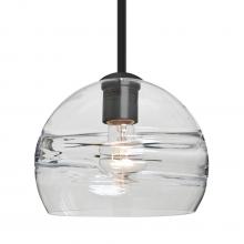  1TT-SPIR8CL-EDIL-BK - Besa Spirit 8 Pendant, Clear, Black Finish, 1x8W LED Filament