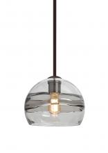  1TT-SPIR8SC-EDIL-BR - Besa Spirit 8 Pendant, Smoke/Clear, Bronze Finish, 1x8W LED Filament