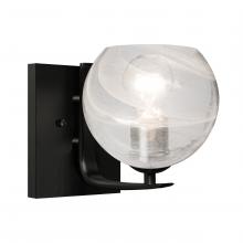  1WC-JILLYCL-EDIL-BK - Besa, Jilly Vanity, Vapor Clear, Black Finish, 1x8W LED Filament