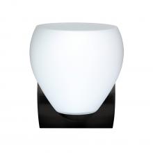  1WZ-412207-LED-BK - Besa, Bolla Mini Sconce, Opal Matte, Black Finish, 1x9W LED