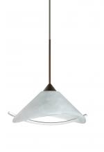  1XC-181304-BR - Besa Pendant Hoppi Bronze Marble/Clear 1x50W Halogen