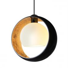  1XC-4293GF-LED-BK - Besa Pendant Pogo, Black Finish, Black/Inner Gold 1x5W LED