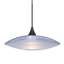  1XC-6294BL-LED-BK - Besa Pendant Spazio, Black Finish, Blue/Frost 1x5W LED