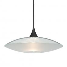  1XC-6294CL-LED-BK - Besa Pendant Spazio, Black Finish, Clear/Frost 1x5W LED