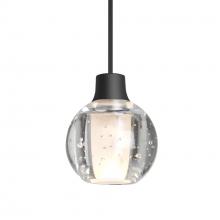  1XC-BOCA3BB-LED-BK - Besa Boca 3 Pendant, Clear Bubble, Black Finish, 1x3W LED