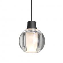  1XC-BOCA3CL-LED-BK - Besa Boca 3 Pendant, Clear, Black Finish, 1x3W LED