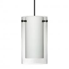  1XC-C44007-LED-BK - Besa Pendant Pahu 4, Black Finish, Clear/Opal 1x5W LED