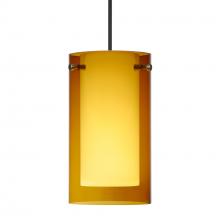  1XC-G44007-LED-BK - Besa Pendant Pahu 4, Black Finish, Transparent Armagnac/Opal 1x5W LED