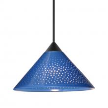 Besa Lighting 1XT-282484-LED-BK - Besa Pendant Kona, Black Finish, Blue Starpoint 1x5W LED