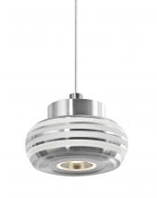  1XT-FLOW00-CLFR-LED-SN - Besa, Flower Cord Pendant, Clear/Frost, Satin Nickel Finish, 1x3W LED