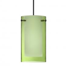  1XT-L44007-LED-BK - Besa Pendant Pahu 4, Black Finish, Transparent Olive/Opal 1x5W LED