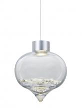  1XT-TERRACL-LED-SN - Besa Terra Cord Pendant, Clear Crystals, Satin Nickel Finish, 1x3W LED