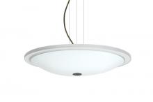 Besa Lighting 1KV-913039-LED-BR - Besa Manta 18 Round Suspension Pendant, Opal Glossy, Bronze, 1x24W LED