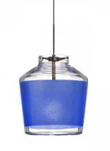  1XP-PIC6BL-BR - Besa Pendant Pica 6 Bronze Blue Sand 1x50W Halogen