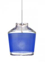  1XP-PIC6BL-SN - Besa Pendant Pica 6 Satin Nickel Blue Sand 1x50W Halogen