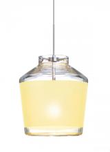  1XP-PIC6CR-SN - Besa Pendant Pica 6 Satin Nickel Creme Sand 1x50W Halogen