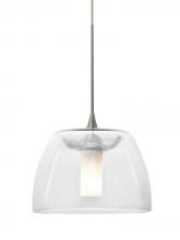  1XP-SPURCL-SN - Besa Spur Cord Pendant, Clear, Satin Nickel Finish, 1x35W Halogen