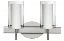  2SW-C44007-LED-SN - Besa Pahu 4 Wall 2SW Clear/Opal Satin Nickel 2x5W LED