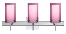  3SW-A44007-LED-CR-SQ - Besa Pahu 4 Wall With SQ Canopy 3SW Transparent Amethyst/Opal Chrome 3x5W LED