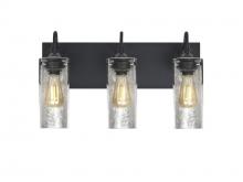 Besa Lighting 3WG-DUKESF-EDIL-BK - Besa Duke Vanity, Silver Foil, Black Finish, 3x7W LED Filament