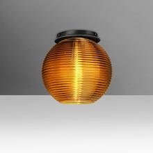  461682C-BK - Besa Kristall 8 Ceiling, Amber, Black FInish, 1x60W E26 Base