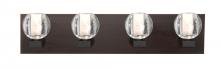  4WF-BOCABB-BR - Besa, Boca Vanity, Clear Bubble, Bronze Finish, 4x40W Halogen