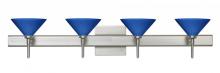  4SW-282484-LED-SN-SQ - Besa Wall With SQ Canopy Kona Satin Nickel Blue Starpoint 4x5W LED