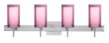  4SW-A44007-LED-CR-SQ - Besa Pahu 4 Wall With SQ Canopy 4SW Transparent Amethyst/Opal Chrome 4x5W LED