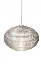  J-4913GL-SN - Besa Pendant For Multiport Canopy Pape 12 Satin Nickel Glitter 1x75W Medium Base