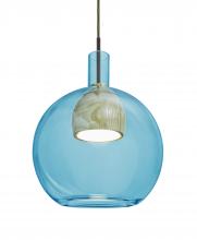  J-BENJIBLNA-LED-BR - Besa, Benji Cord Pendant For Multiport Canopy, Blue/Natural, Bronze Finish, 1x9W LED