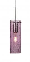  J-JUNI10PL-SN - Besa, Juni 10 Pendant For Multiport Canopy, Plum Bubble, Satin Nickel, 1x60W Medium B