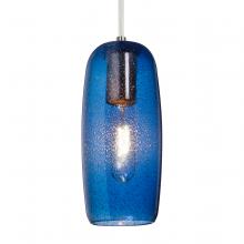  J-PINOT9BL-EDIL-SN - Besa, Pinot 9 Cord Pendant for Mulitport Canopy, Blue Bubble, Satin Nickel FInish 1x4