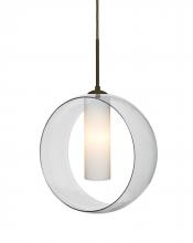  J-PLATOCL-BR - Besa, Plato Cord Pendant For Multiport Canopies, Clear/Opal, Bronze Finish, 1x60W Med