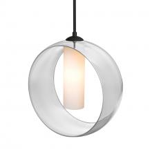 Besa Lighting J-PLATOCL-LED-BK - Besa, Plato Cord Pendant For Multiport Canopies, Clear/Opal, Black Finish, 1x5W LED